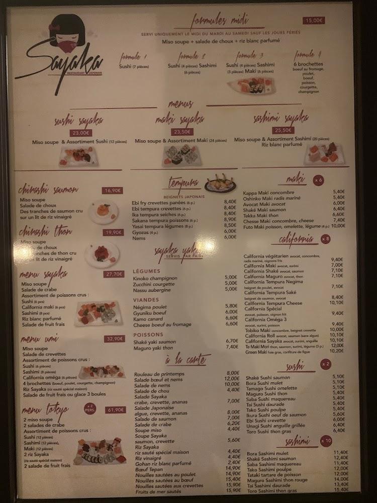 Sayaka - Menu Image 1